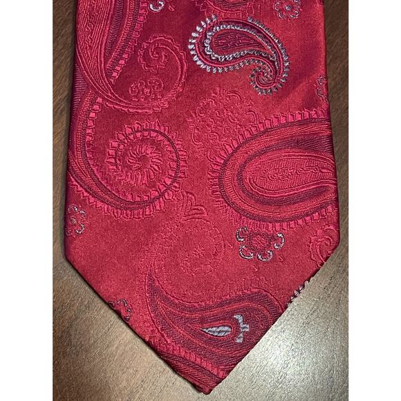 Sean John Red Hand Made 100% Silk Men’s Neck Tie Made In China - Picture 1 of 9
